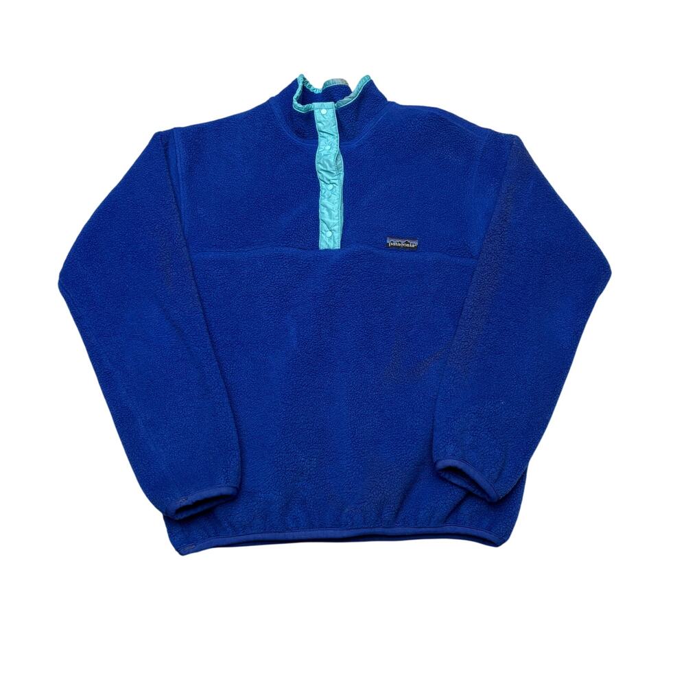 Vintage 80s Patagonia Snap-T Fleece Pullover Blue Gorpcore Minimalist